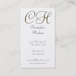 Gold Monogram Calligraphy Script Business Card Visitenkarte