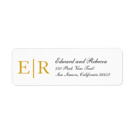 Gold Monogram Calligraphy Wedding Rücksendeadresse