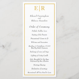 Gold Monogram Classic Wedding Programm