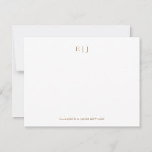 Gold Monogram Couple Initials Personalisiert Mitteilungskarte