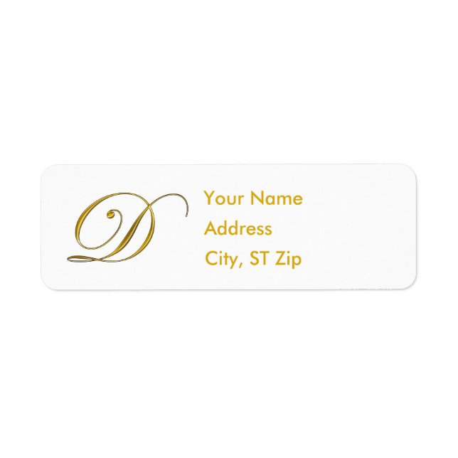 Gold Monogram D Address Labels (Vorne)