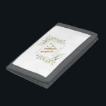 Gold Monogram Elegant Moderne Grüne Dreiklappenwan Tri-fold Geldbeutel<br><div class="desc">Elegante Aquarellgrün verlasse ein Monogramm-Namenswallet mit einem Monogramm-Initial. Entwickelt von Thisisnotme©</div>