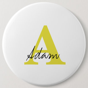 Gold Monogram Ersteinziger Individuelle Name-Gesch Button