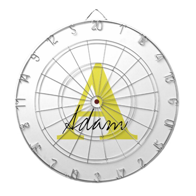 Gold Monogram Ersteinziger Individuelle Name-Gesch Dartscheibe (vorne)