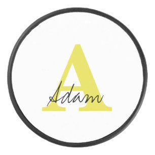 Gold Monogram Ersteinziger Individuelle Name-Gesch Eishockey Puck