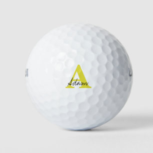 Gold Monogram Ersteinziger Individuelle Name-Gesch Golfball