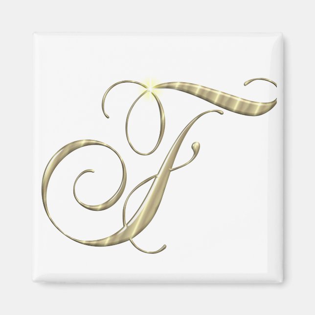 Gold Monogram F Initial Magnet (Vorne)