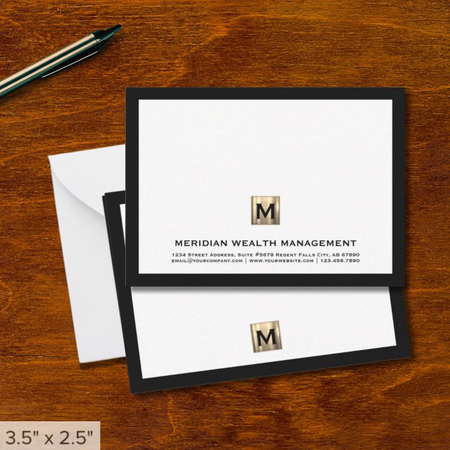 Gold Monogram Financial Planner Note Card Mitteilungskarte (Von Creator hochgeladen)