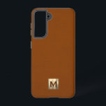 Gold Monogram für Sable Luxury Samsung Galaxy Hülle<br><div class="desc">Das mit Monogramm Handy-Gehäuse aus gebürstetem Metallic mit Monogramm-Emblem aus gebürstetem Gold im klassischen Wildleder-Look zeichnet sich durch ein modernes Design aus.</div>