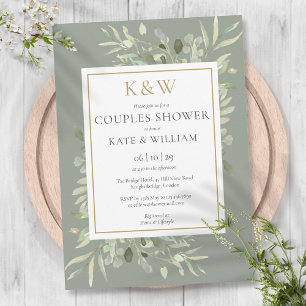 Gold Monogram Greenerenery Sage Green Couples Dusc Einladung