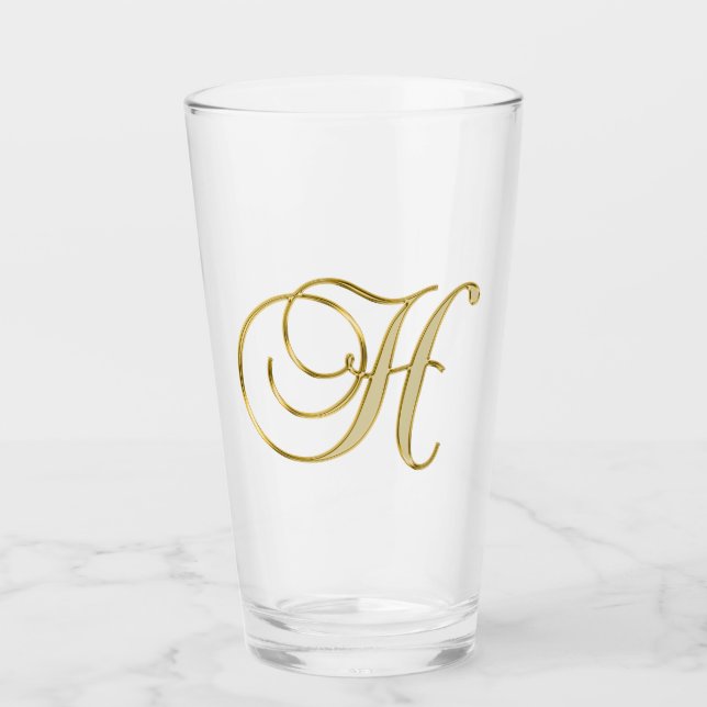 Gold Monogram H Glas (Vorderseite)