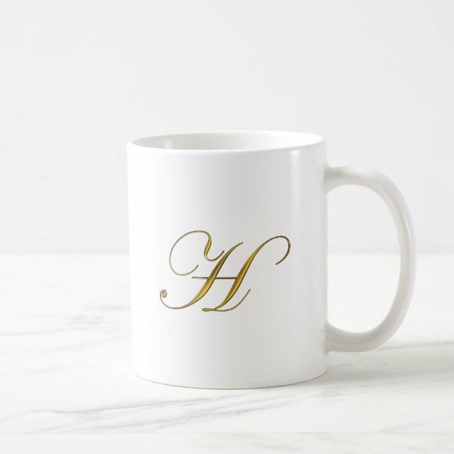 Gold Monogram H Tasse (Rechts)
