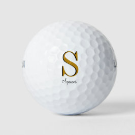 Gold Monogram Individuelle Name Initial Golfball