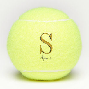 Gold Monogram Individuelle Name Initial Tennisbälle