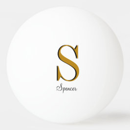 Gold Monogram Individuelle Name Initial Tischtennisball