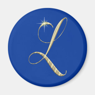 Gold Monogram Initial L Magnet