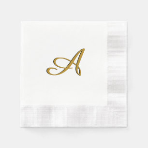 Gold Monogram Initial Serviette