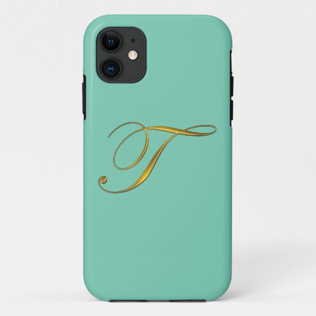 Gold Monogram Initial T iPhone 6 Fall Case-Mate iPhone Hülle (Rückseite)