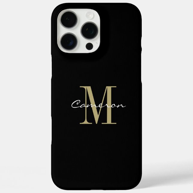 Gold Monogram Initial und Name Personalisiert Case-Mate iPhone Hülle (Rückseite)