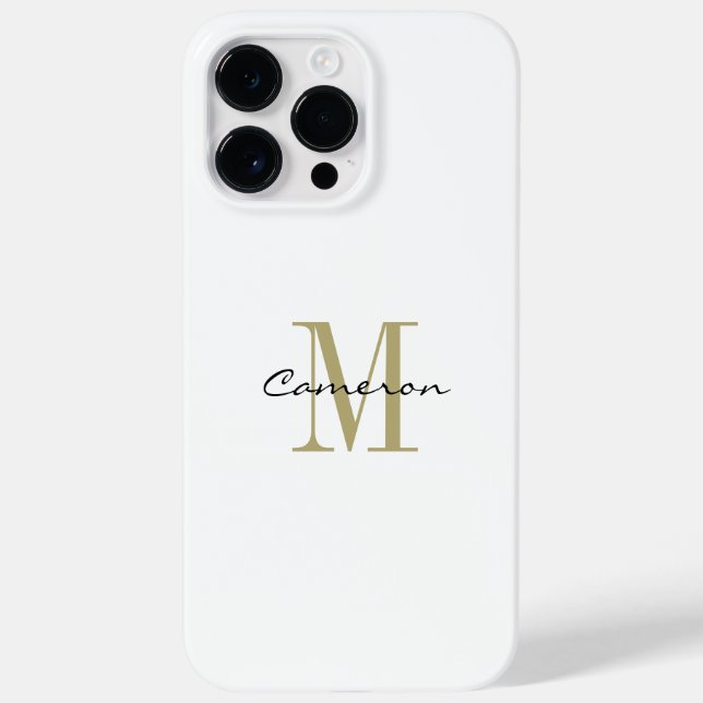 Gold Monogram Initial und Name Personalisiert Case-Mate iPhone Hülle (Rückseite)