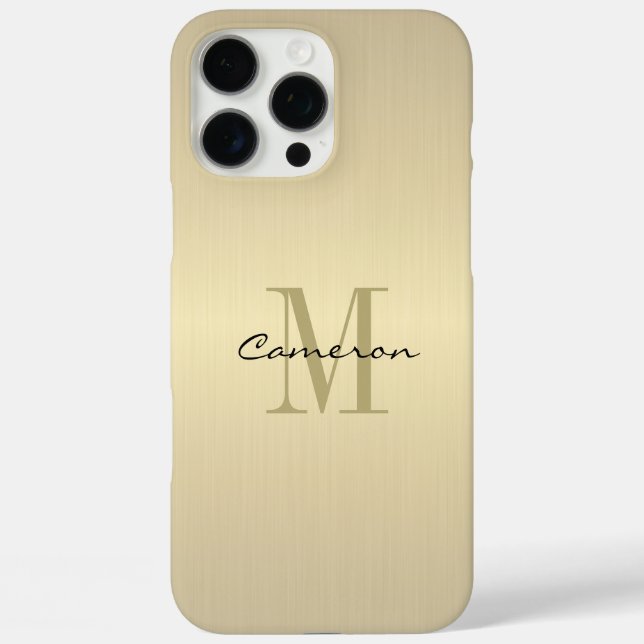 Gold Monogram Initial und Name Personalisiert Case-Mate iPhone Hülle (Rückseite)