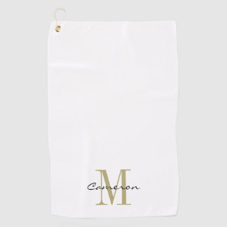 Gold Monogram Initial und Name Personalisiert Golfhandtuch