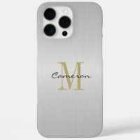 Gold Monogram Initial und Name Personalisiert Silv
