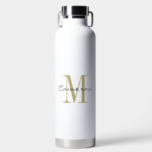 Gold Monogram Initial und Name Personalisiert Stai Trinkflasche