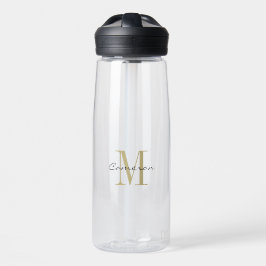 Gold Monogram Initial und Name Personalisiert Trinkflasche