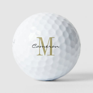 Gold Monogram Initial und Name Personalisiertes Ge Golfball