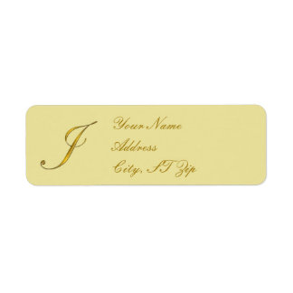 Gold Monogram J Maßgeschneiderte Rücksendeadressen