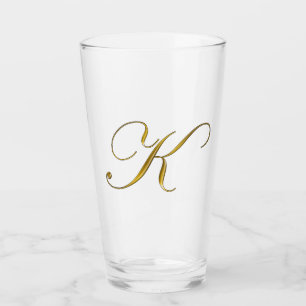 Gold Monogram K Glas