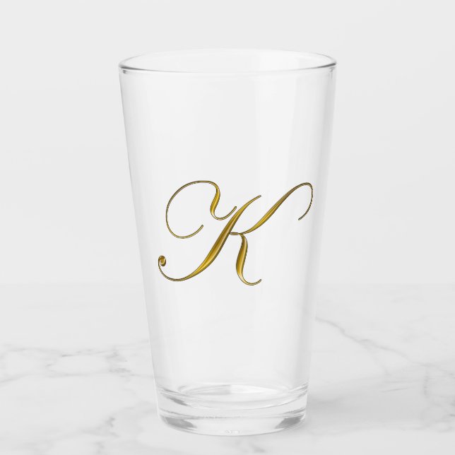 Gold Monogram K Glas (Vorderseite)