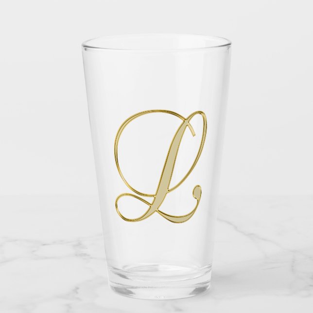 Gold Monogram L Glass Glas (Vorderseite)