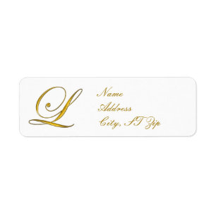 Gold Monogram L Maßgeschneiderte Rücksendeadressen