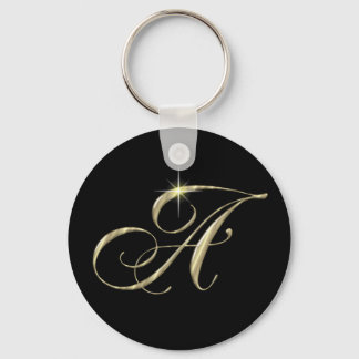 Gold Monogram Letter A Schlüsselanhänger