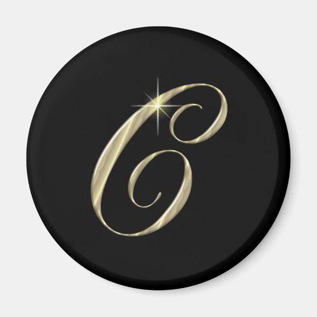 Gold Monogram Letter C Initials Magnet (Vorne)