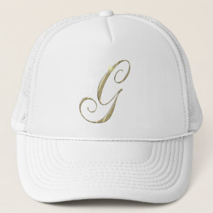 Gold Monogram Letter G Initials Truckerkappe