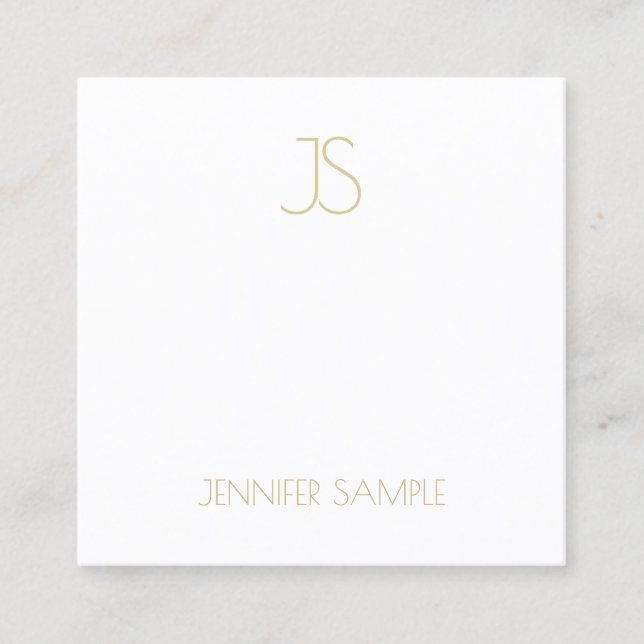 Gold Monogram Modern Simple Schlicht Sophisticed Quadratische Visitenkarte (Vorderseite)
