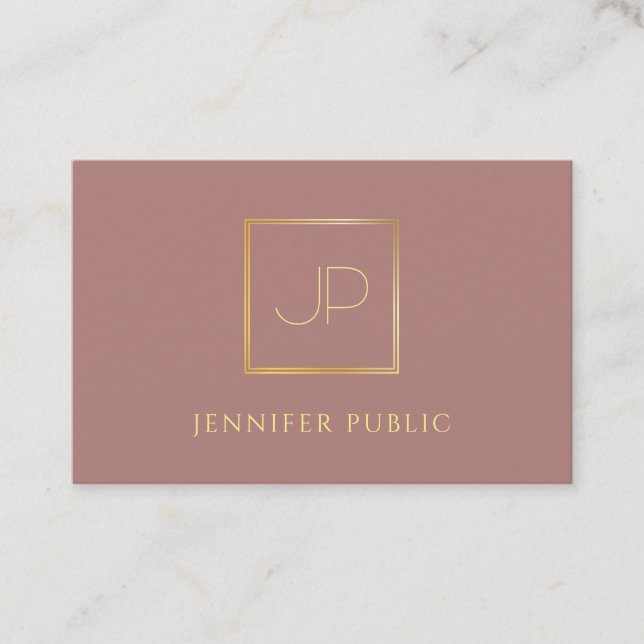 Gold Monogram Modern Template Beruflich Luxus Visitenkarte (Vorderseite)