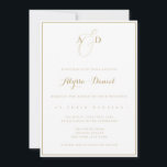 Gold Monogram Moderne Hochzeitseinladung Einladung<br><div class="desc">Hohe Qualität und individuell anpassbar!</div>