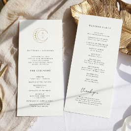 Gold Monogram Moon Celestial Wedding Program Programm
