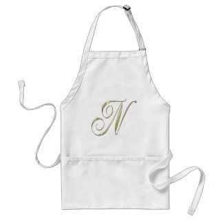 Gold Monogram N initials Merchandise Schürze