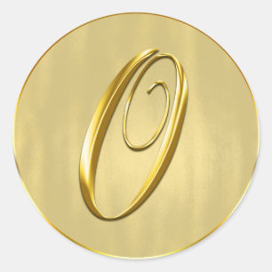 Gold Monogram O Siegel Wedding Invitation Holiday Runder Aufkleber