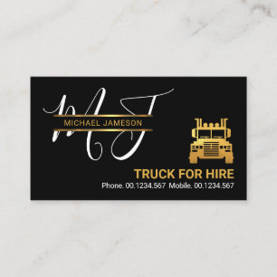 Gold Monogram Placement Truck Visitenkarte