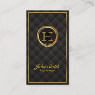 Gold Monogram Psychologin Business Card Visitenkarte