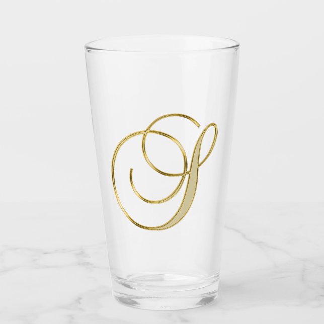 Gold Monogram S Glas (Vorderseite)
