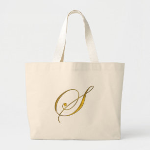 Gold Monogram S Jumbo Stoffbeutel