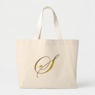 Gold Monogram S Jumbo Stoffbeutel
