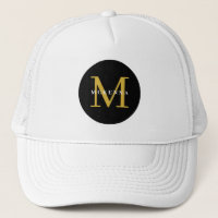 Gold Monogram Schwarz-weiß Trucker Hat